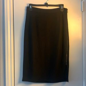 High waisted wool pencil skirt